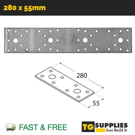 Heavy Duty Flat Bracket Connector Jointing Mending Plate Galvanised