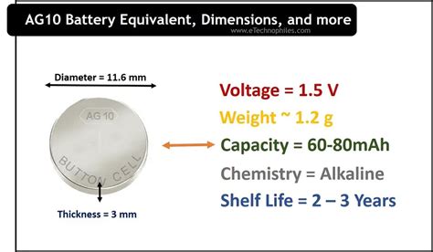 Ag10 Battery Equivalent Voltage Dimensions And More