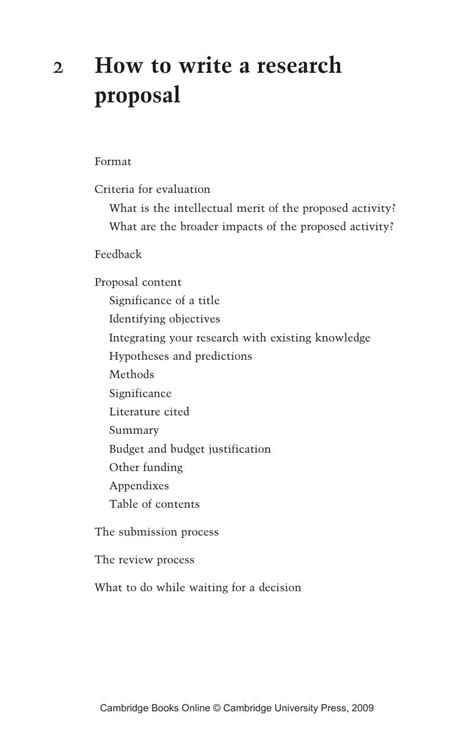 How To Write A Research Proposal Chapter 2 Planning Proposing And Presenting Science