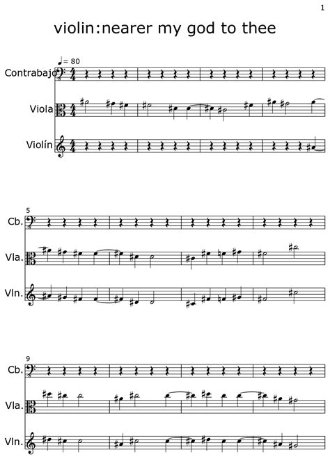 Violinnearer My God To Thee Sheet Music For Contrabass Viola Violin