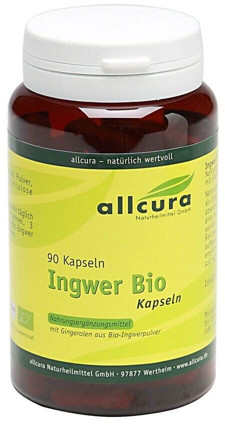 Allcura Ingwer Bio Kapseln Stk Ab Preisvergleich Bei