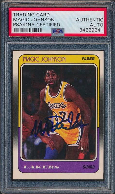 Magic Johnson Signed Fleer Psa Encapsulated Pristine