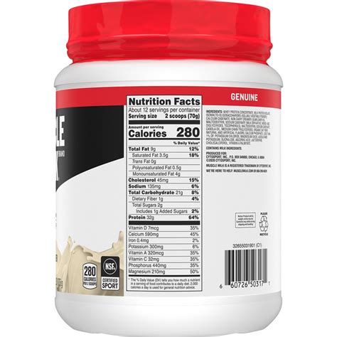 Muscle Milk Genuine Protein Powder With Vanilla Creme Flavor 30 9 Oz Tanga