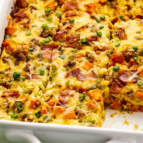 Loaded Breakfast Casserole With Sausage Downshiftology Breakfast