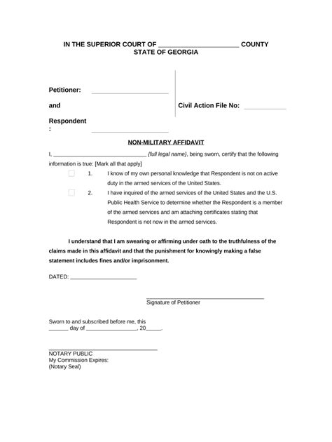 Non Military Affidavit Maryland Fill Out Sign Online Dochub