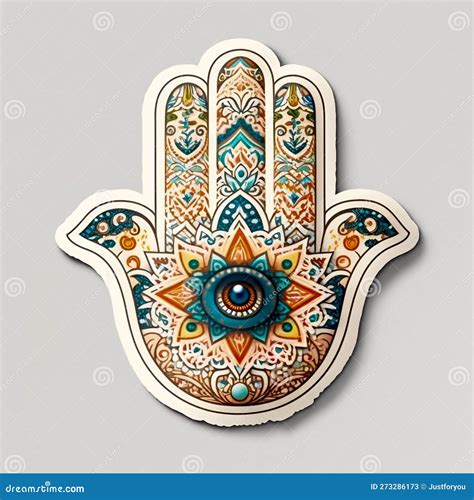 Hamsa Hand Symbol Sticker. Generative AI Stock Illustration ...