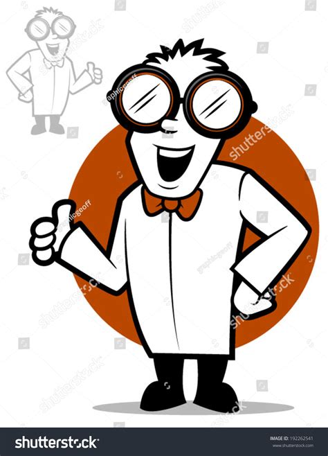 Cartoon Doctor Wearing Safety Goggles And A Lab Coat Vector Science