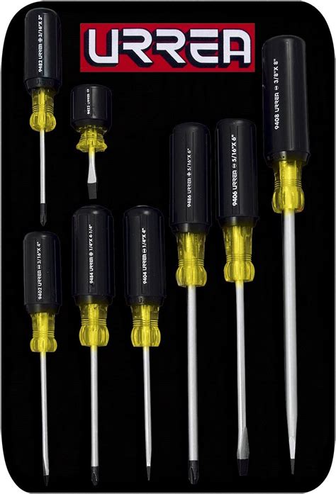 Urrea Screwdriver Set Piece Slotted And Philips Tip Driver Kit With