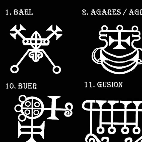 Goetia Sigils Poster White On Black Goetia Demons Poster Etsy Ireland