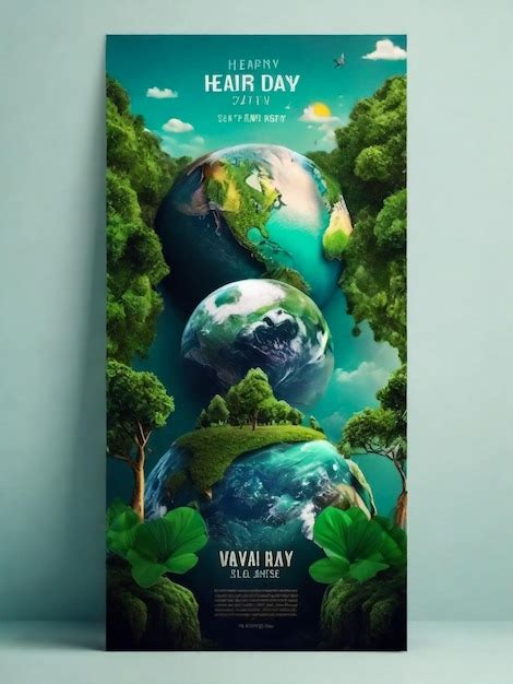 Premium Photo Happy Earth Day Posters And Leaves Saving The Planet