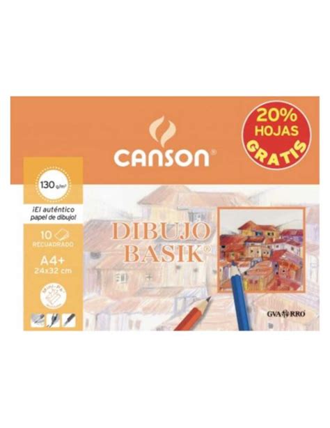 Papel Dibujo CANSON Basik Recuadro Din A4 130 Gr Carpeta X10 Hojas