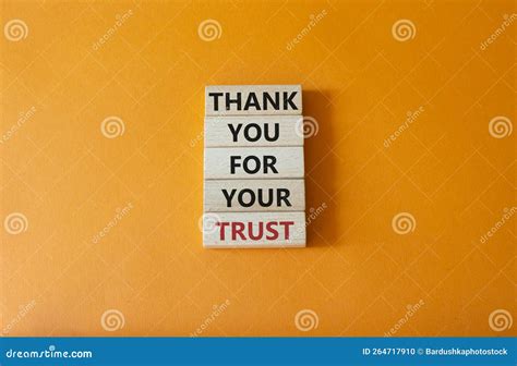 Thank You For Your Trust Symbol Wooden Blocks With Words Thank You For