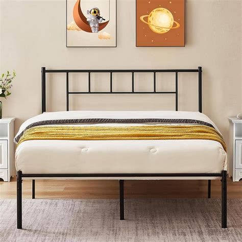 Reviews For Vecelo Black Metal Frame With Headboard And Footboard Full Platform Bed With Storage