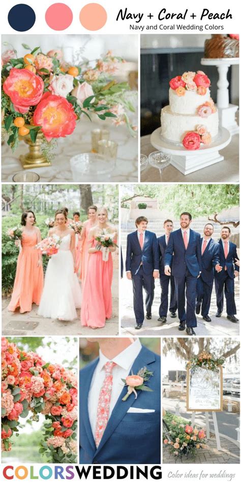 Top Navy Blue And Coral Wedding Color Combos Coral Wedding Colors