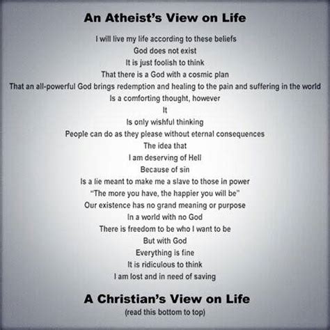 Atheist vs Christian View of World (Hat tip Pam Palmer)