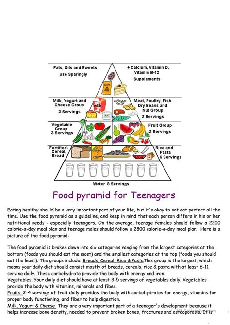 Food Pyramid Worksheet Free Esl Printable Worksheets Madeteachers