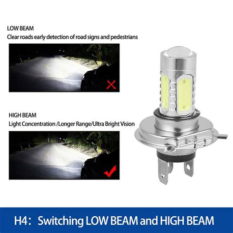 H4 12v Ampuller Led Xenon Beyaz Far Araba Far Parlak Ampuller Uygun