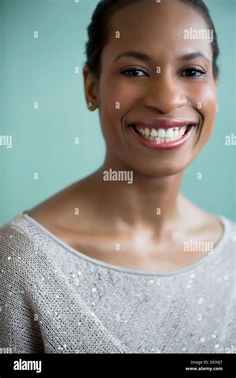 Close up of woman's smiling face Stock Photo - Alamy