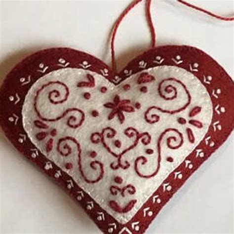 Felt Heart Ornament Etsy