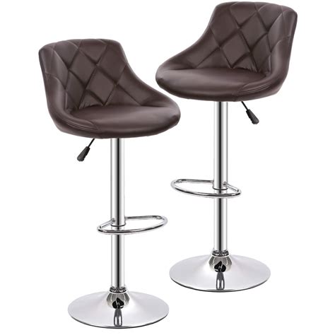 Bar Stools Barstools Swivel Stool Set of 2 Height Adjustable Bar Chairs ...