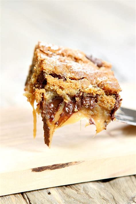 Gooey Salted Caramel Chocolate Chip Cookie Bars Recipe Girl