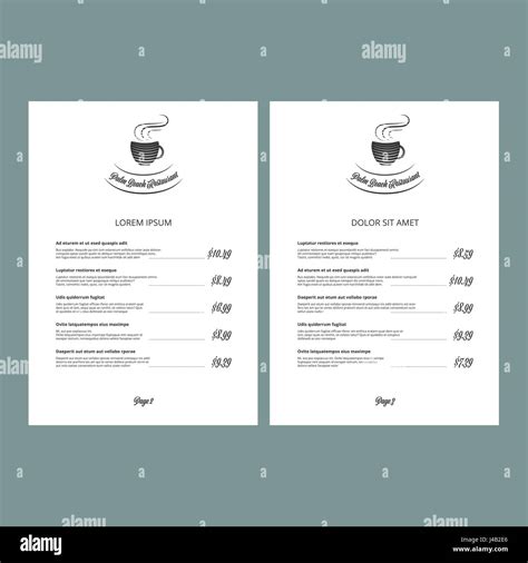 Menu page design Stock Vector Image & Art - Alamy