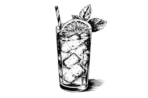 Premium Vector Alcoholic Cocktail Engraved Isolated Drink Vector