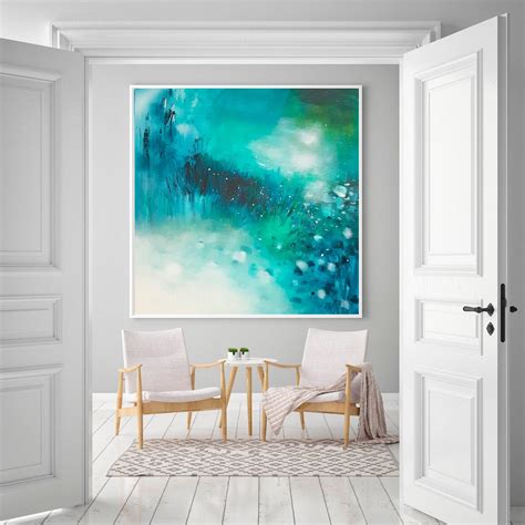 Abstract Blue and Green Wall Art Print Modern Coastal Wall - Etsy