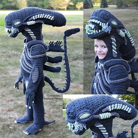 XENOMORPH ALIEN! I crochet full body costumes for my children! He glows ...