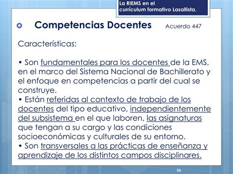 PPT La RIEMS y la RIEB en el currículum formativo Lasallista