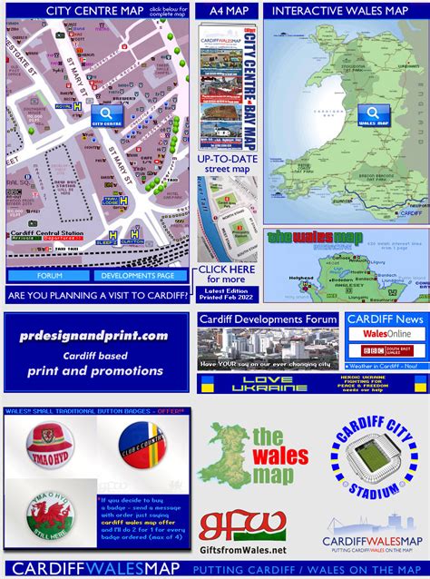 home page of Cardiff Wales Map