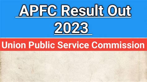 Epfo Apfc Result Out 2023 Upsc Apfc Result Out 2023 Youtube