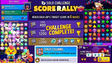 Solo Challenge Score Rally Move Crazy Columns Blow Em Up Score