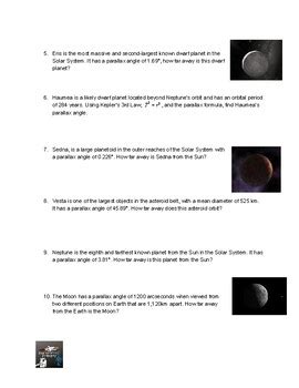 Stellar Parallax Worksheet By Engineering Futures TPT