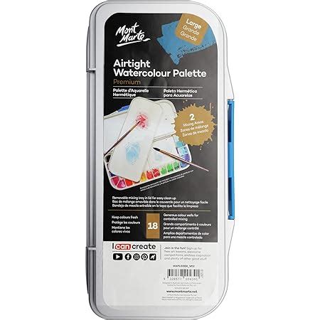 Mont Marte Airtight Watercolor Palette Slot Mixing Areas And