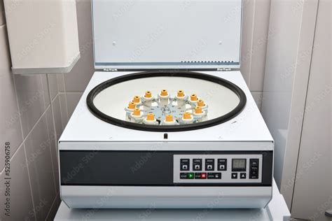 Medical centrifuge for blood analysis in the hematology laboratory ...