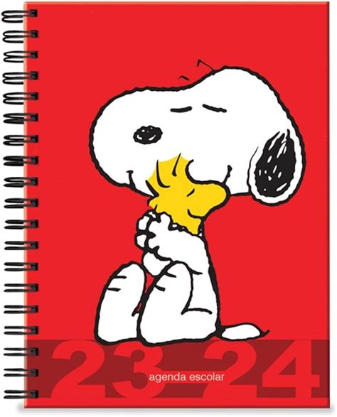 Agenda Snoopy Escolar 2023 2024 Danpex Hoja De Stickers Roja Amazon