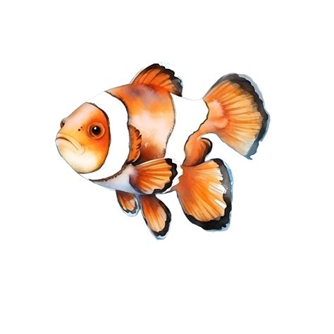 Payaso Pescado Acuarela Clipart Ai Generado Png