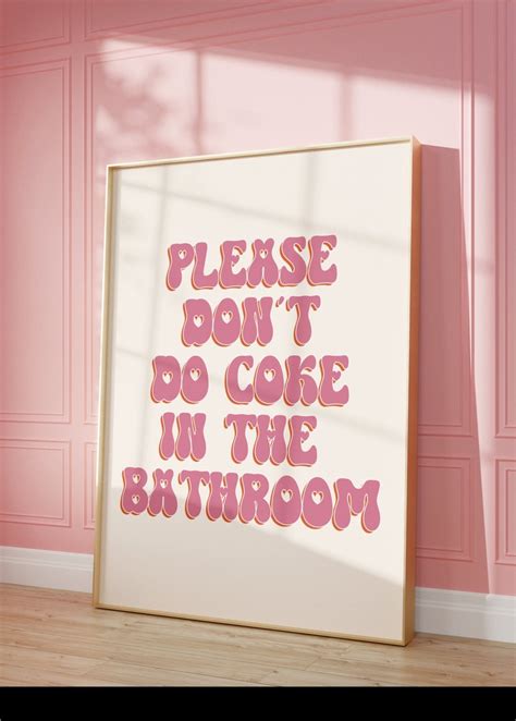 Please Don T Do Coke In The Bathroom Wall Print Funny Etsy