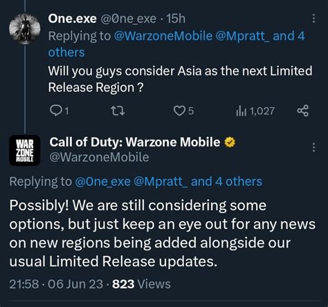 Intel Warzone Mobile on Twitter La región de Asia puede ser
