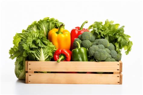 Premium AI Image A Wooden Crate Filled With Lots Of Fresh Vegetables