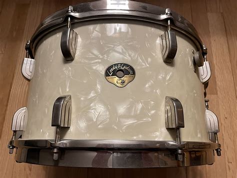 Rare 1952 Leedy Ludwig 8x14 Broadway Snare Drum White Reverb