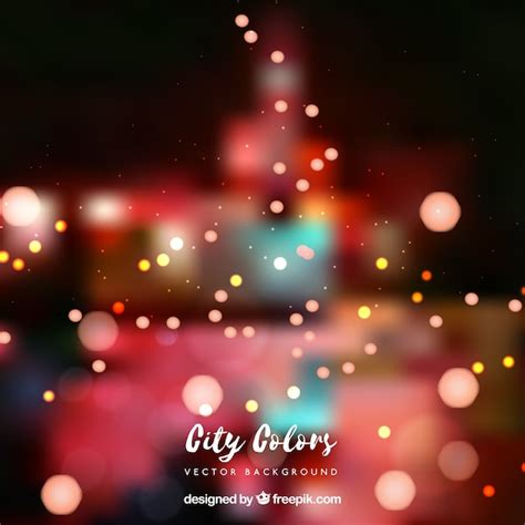 Fondo De Ciudad Desenfocada Con Efecto Bokeh Vector Gratis