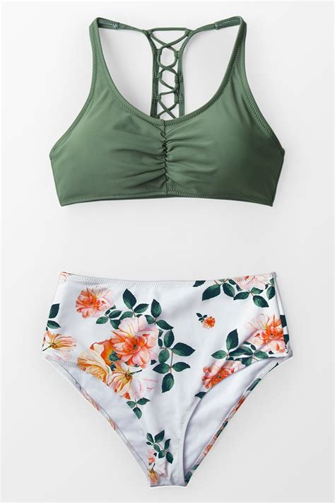 Bustier Bikini Set Mit Blumen Muster Cupshe Deutschland