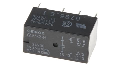 G5v 2 H Dc24 Omron 信号继电器 Tsc系列 24v 直流 1a 双刀双掷 Pcb安装式 用于电信 Rs