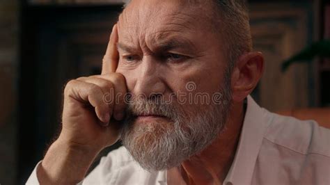 Confident Successful Old Caucasian Man Male Mature Takes Off Glasses Looking At Camera Folded