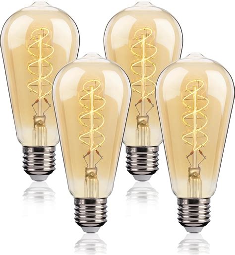 FLSNT LED Edison Light Bulb ST58 E27 Vintage Light Bulbs Dimmable 4W