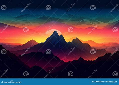 Paisaje Montañoso Amanecer Y Cordillera Al Atardecer Imagen de archivo