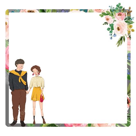 Couple Border Border Texture Frame Character Png Transparent Image