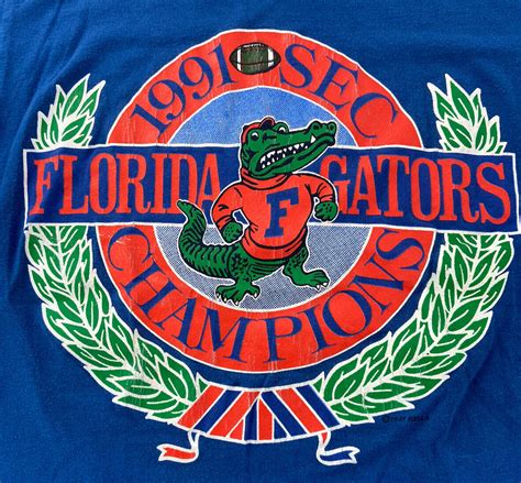 VINTAGE Florida Gators Shirt Adult Medium Blue 1991 C… - Gem